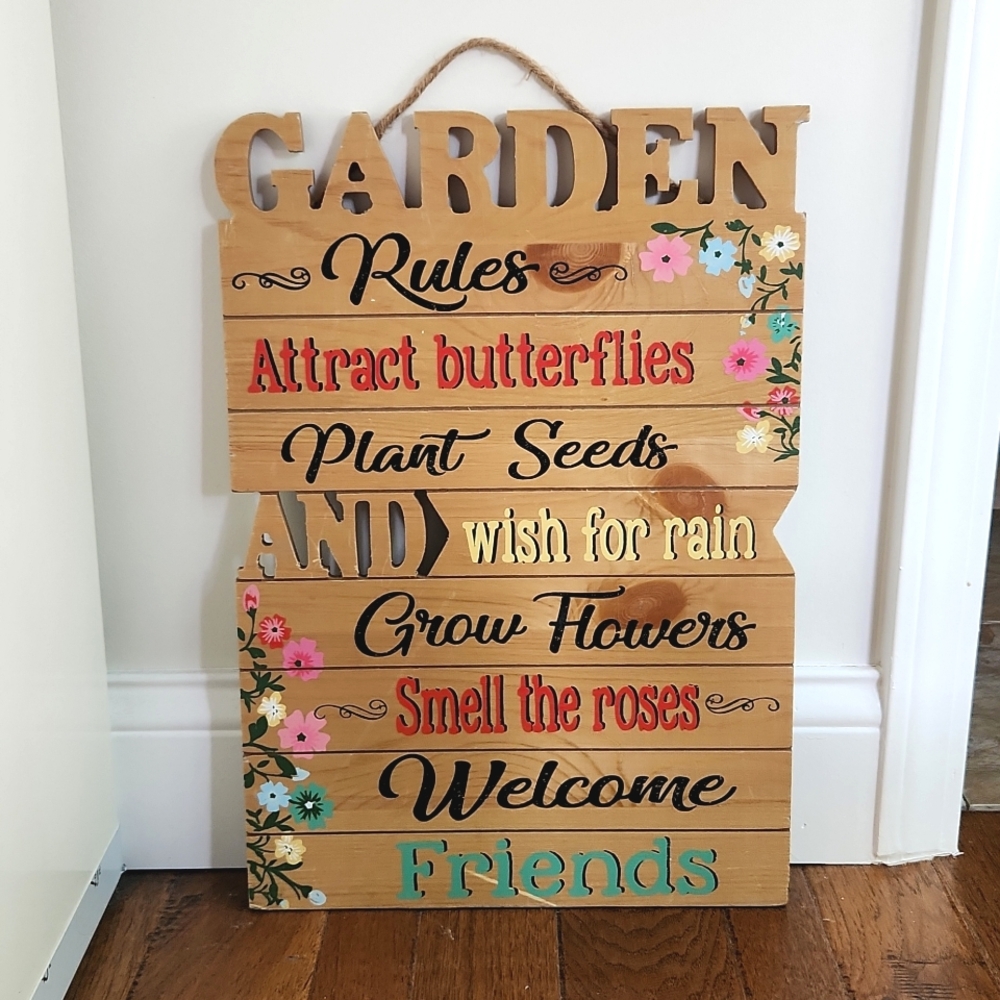 Wooden Garden Sign Wall Decor, Cottagecore, Gardening Plant Lovers